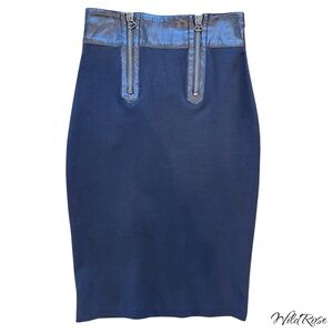 Pierre Balmain Black Double Zipper Pencil Skirt SZ IT 38 US 2